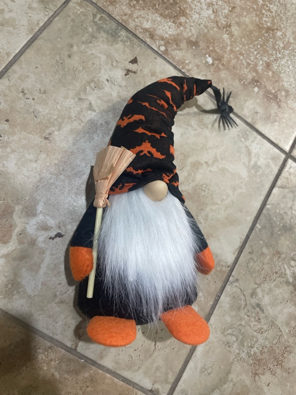 Halloween Orange & Black Gnome Kids Costume Plush Decor